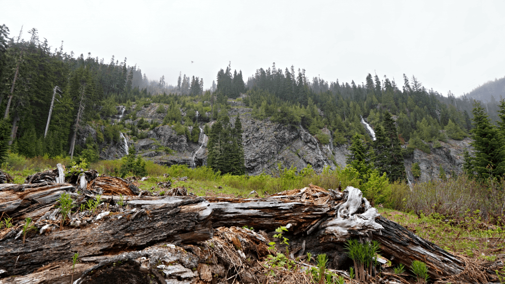 snow lake trail waterfalls